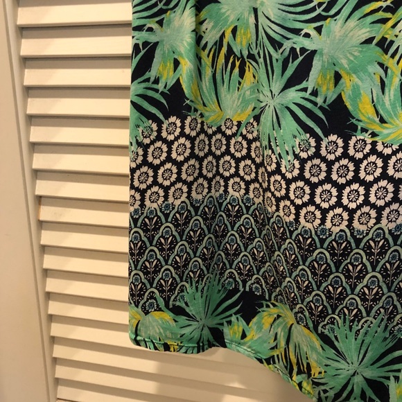 Old Navy Tropical Print Aqua Blue Tank Top - Picture 7 of 8